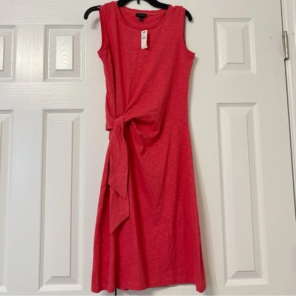 NWT Talbots Side Tie Shift Dress In Coral Women's Size XS - Picture 1 of 7